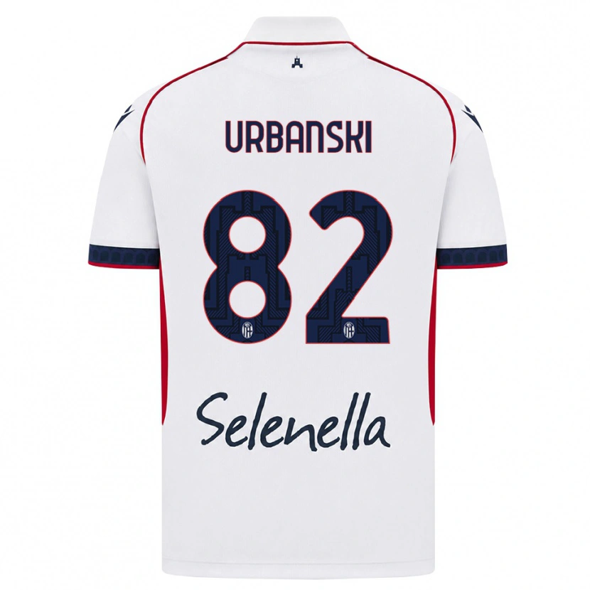 Danxen Enfant Maillot Kacper Urbanski #82 Blanc Rouge Bleu Roi Tenues Extérieur 2026/27 T-Shirt