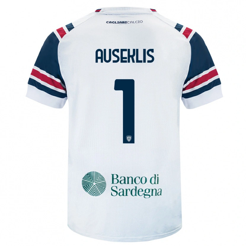 Danxen Enfant Maillot Henrijs Auseklis #1 Blanc Rouge Vert Tenues Extérieur 2026/27 T-Shirt