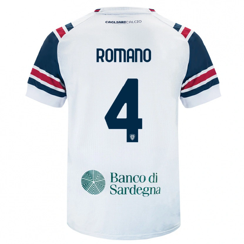 Danxen Enfant Maillot Alessandro Romano #4 Blanc Rouge Vert Tenues Extérieur 2026/27 T-Shirt