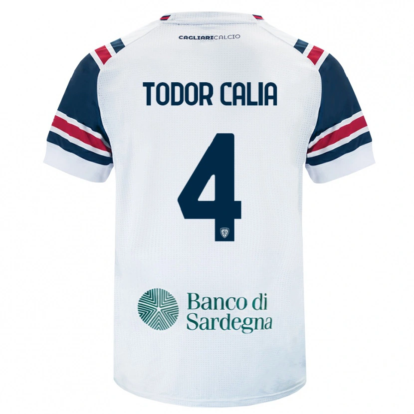 Danxen Enfant Maillot Francesco Todor Calia #4 Blanc Rouge Vert Tenues Extérieur 2026/27 T-Shirt