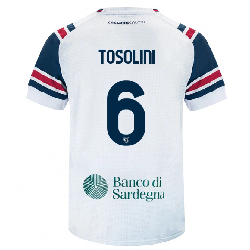 Danxen Enfant Maillot Nicolas Tosolini #6 Blanc Rouge Vert Tenues Extérieur 2026/27 T-Shirt