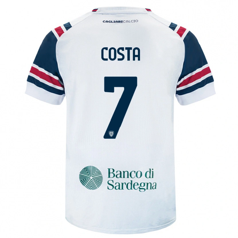 Danxen Enfant Maillot Luca Costa #7 Blanc Rouge Vert Tenues Extérieur 2026/27 T-Shirt