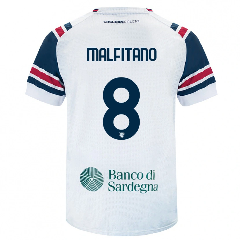 Danxen Enfant Maillot Roberto Malfitano #8 Blanc Rouge Vert Tenues Extérieur 2026/27 T-Shirt