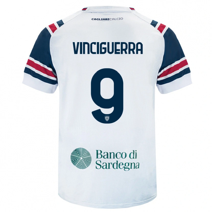 Danxen Enfant Maillot Alessandro Vinciguerra #9 Blanc Rouge Vert Tenues Extérieur 2026/27 T-Shirt