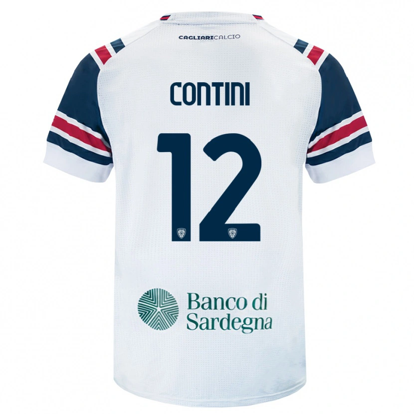 Danxen Enfant Maillot Federico Contini #12 Blanc Rouge Vert Tenues Extérieur 2026/27 T-Shirt