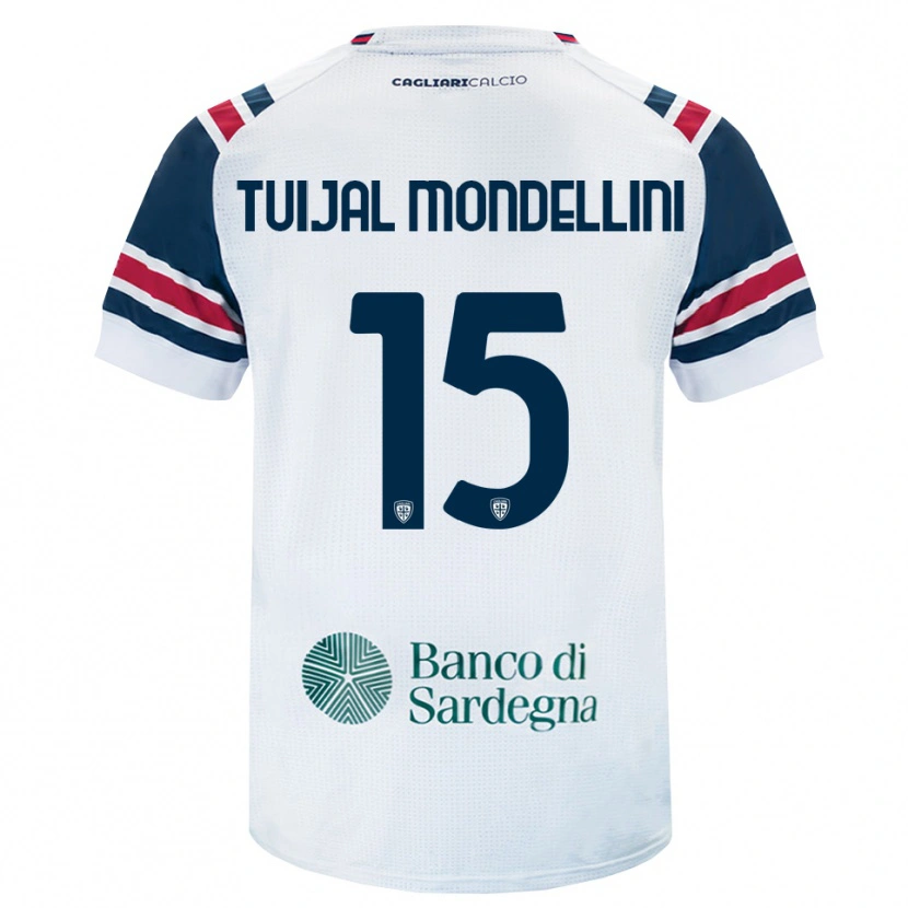 Danxen Enfant Maillot Luca Tuijai Mondellini #15 Blanc Rouge Vert Tenues Extérieur 2026/27 T-Shirt