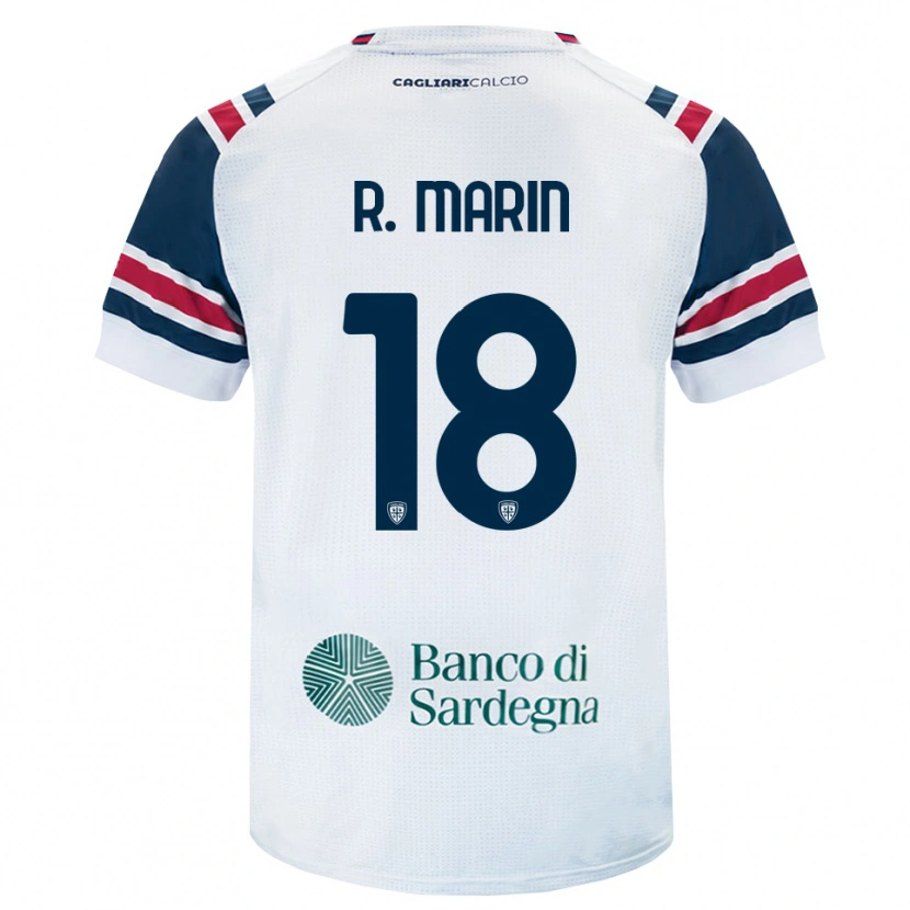 Danxen Enfant Maillot Răzvan Marin #18 Blanc Rouge Vert Tenues Extérieur 2026/27 T-Shirt