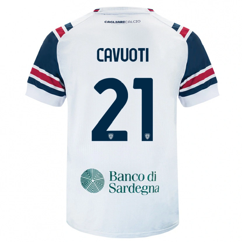 Danxen Enfant Maillot Nicolò Cavuoti #21 Blanc Rouge Vert Tenues Extérieur 2026/27 T-Shirt
