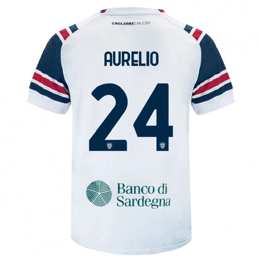 Danxen Enfant Maillot Giuseppe Aurelio #24 Blanc Rouge Vert Tenues Extérieur 2026/27 T-Shirt