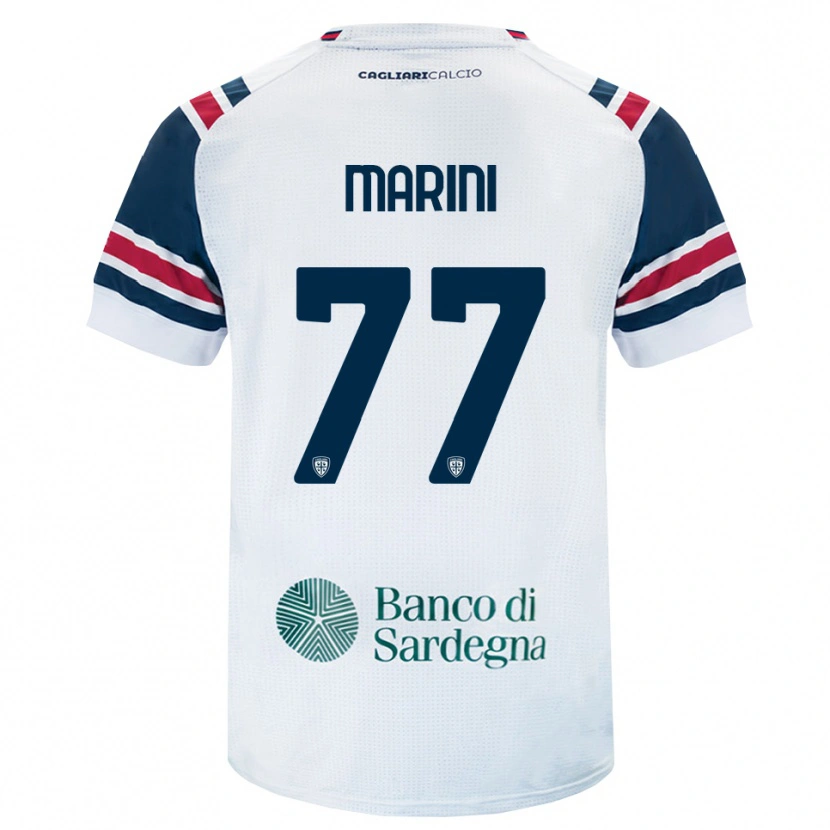 Danxen Enfant Maillot Matteo Marini #77 Blanc Rouge Vert Tenues Extérieur 2026/27 T-Shirt