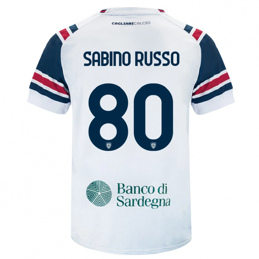 Danxen Enfant Maillot Alessandro Sabino Russo #80 Blanc Rouge Vert Tenues Extérieur 2026/27 T-Shirt