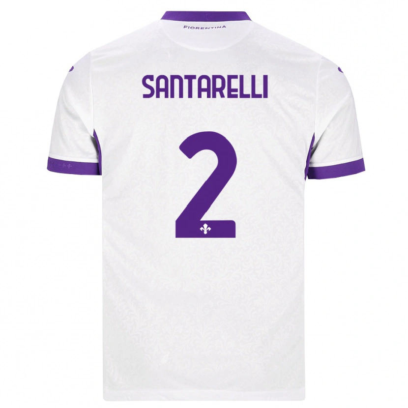 Danxen Enfant Maillot Andrea Santarelli #2 Blanc Violet Tenues Extérieur 2026/27 T-Shirt