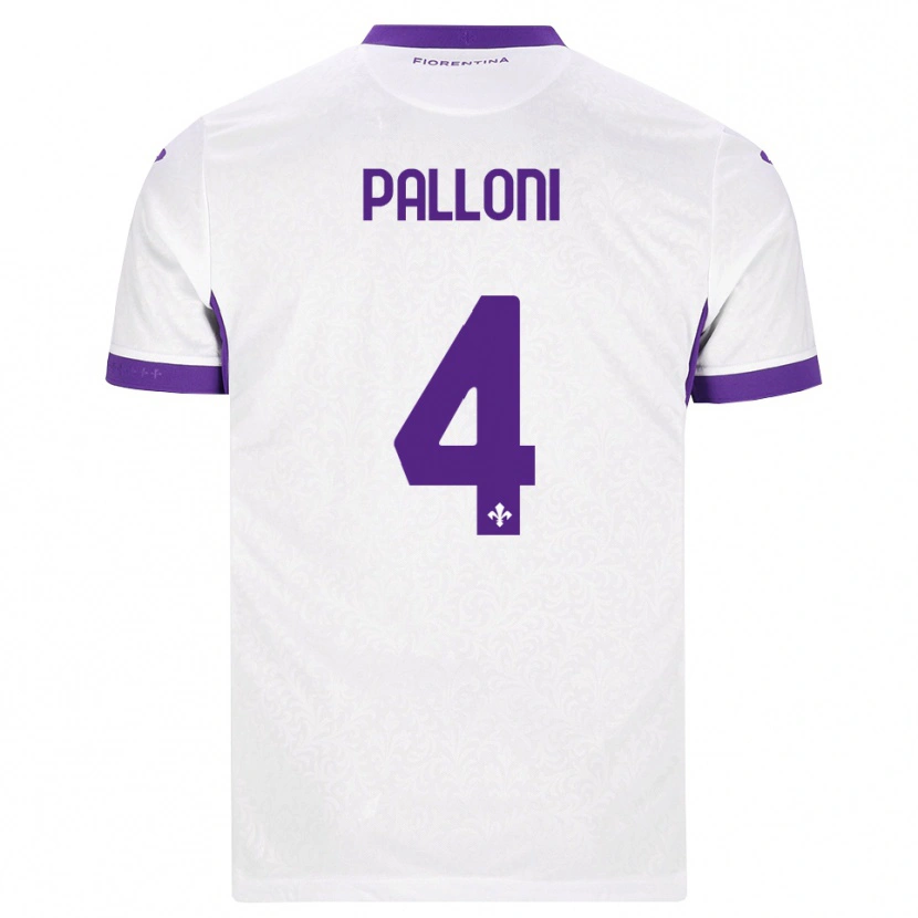 Danxen Enfant Maillot Samuele Palloni #4 Blanc Violet Tenues Extérieur 2026/27 T-Shirt