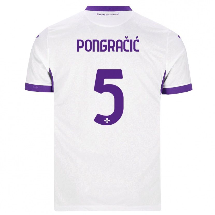 Danxen Enfant Maillot Marin Pongracic #5 Blanc Violet Tenues Extérieur 2026/27 T-Shirt