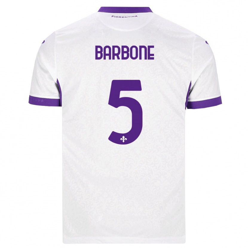 Danxen Enfant Maillot Mattia Barbone #5 Blanc Violet Tenues Extérieur 2026/27 T-Shirt