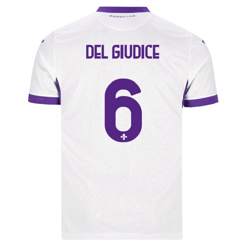 Danxen Enfant Maillot Nicolas Del Giudice #6 Blanc Violet Tenues Extérieur 2026/27 T-Shirt