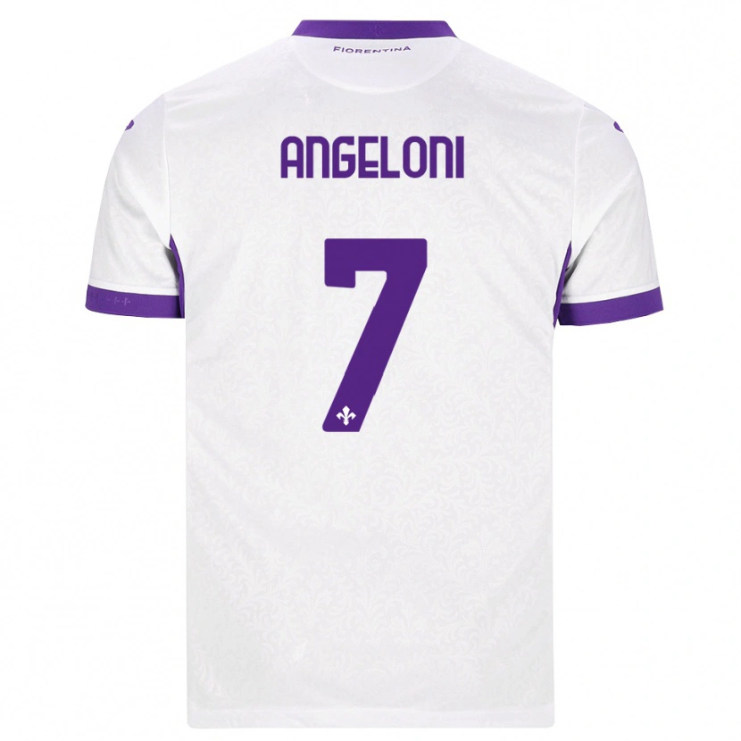 Danxen Enfant Maillot Alberto Angeloni #7 Blanc Violet Tenues Extérieur 2026/27 T-Shirt