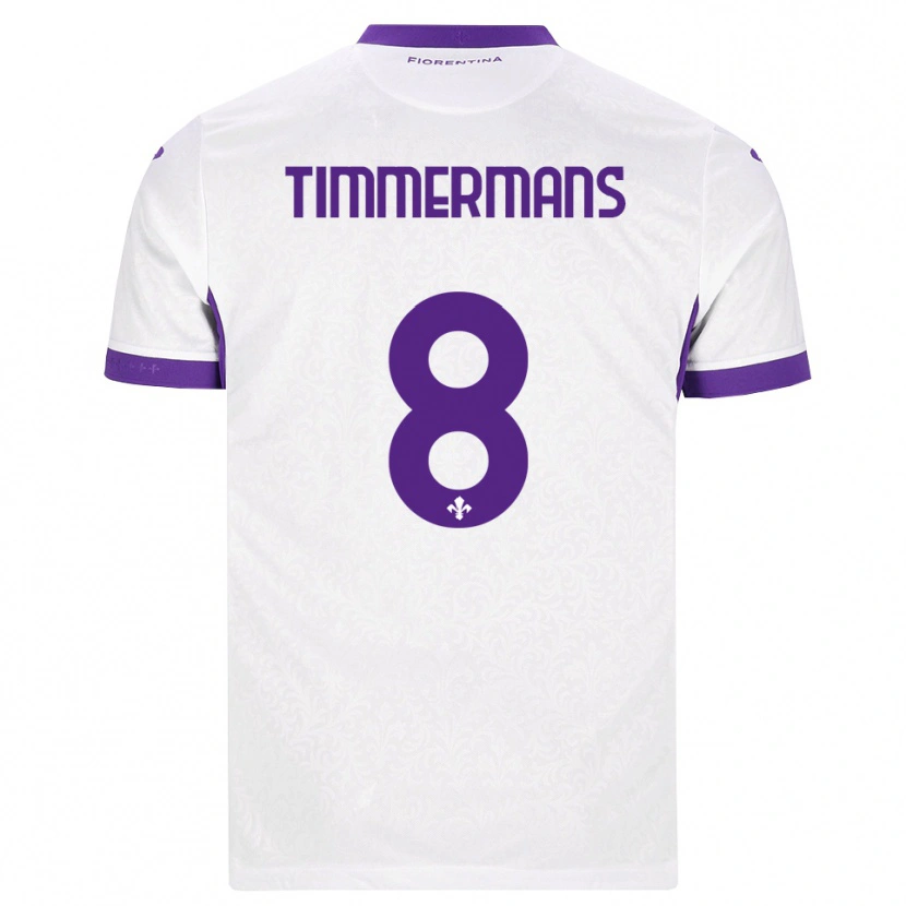 Danxen Enfant Maillot Loric Timmermans #8 Blanc Violet Tenues Extérieur 2026/27 T-Shirt