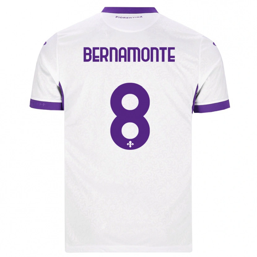 Danxen Enfant Maillot Lorenzo Bernamonte #8 Blanc Violet Tenues Extérieur 2026/27 T-Shirt