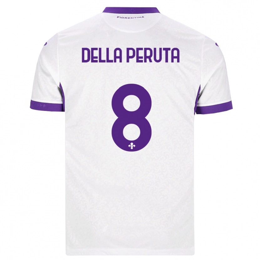 Danxen Enfant Maillot Victoria Della Peruta #8 Blanc Violet Tenues Extérieur 2026/27 T-Shirt