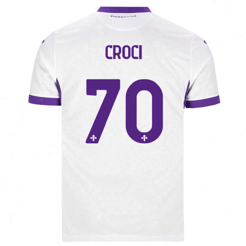 Danxen Enfant Maillot Federico Croci #70 Blanc Violet Tenues Extérieur 2026/27 T-Shirt