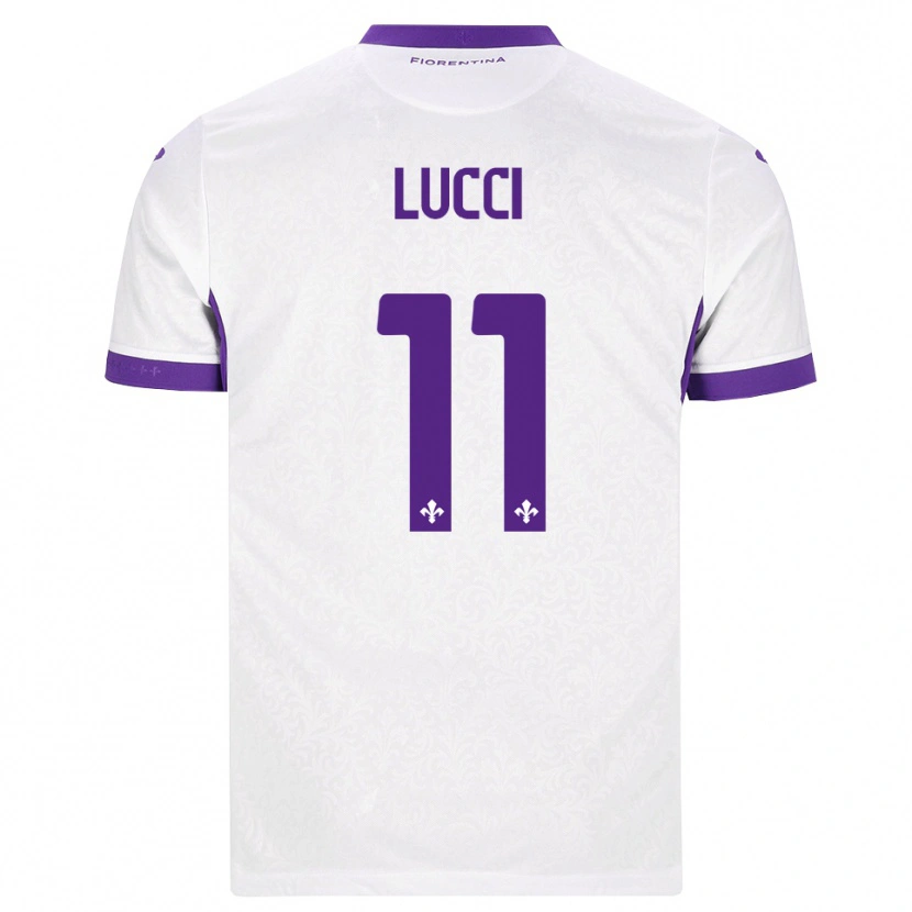 Danxen Enfant Maillot Leonardo Lucci #11 Blanc Violet Tenues Extérieur 2026/27 T-Shirt