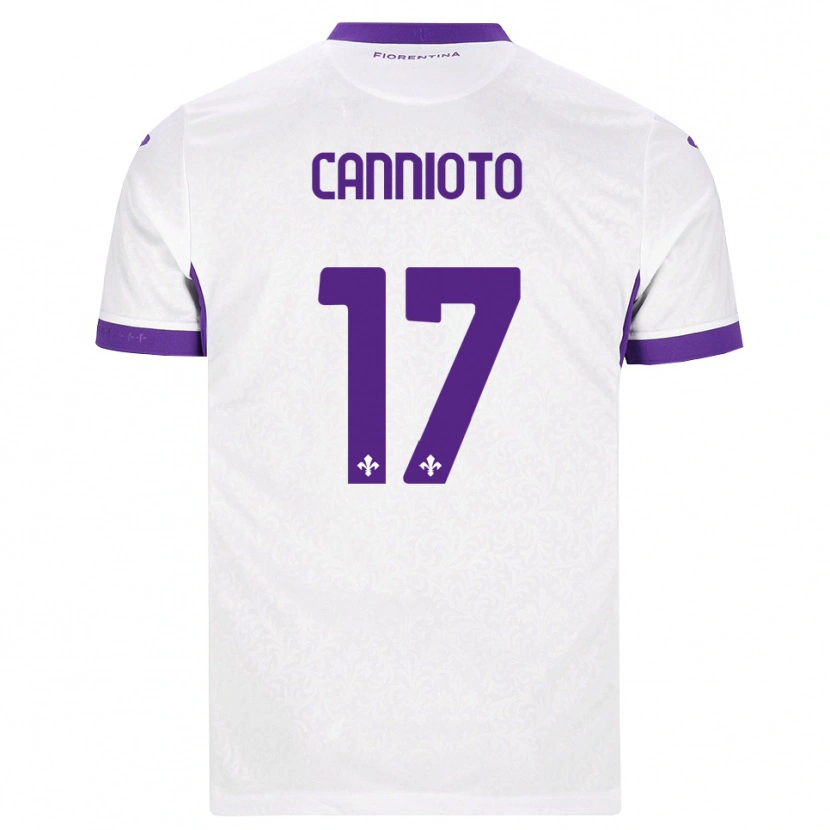 Danxen Enfant Maillot Andrea Cannioto #17 Blanc Violet Tenues Extérieur 2026/27 T-Shirt