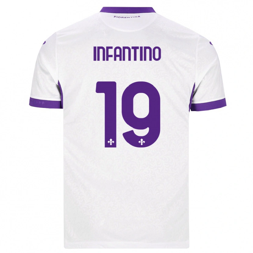 Danxen Enfant Maillot Gino Infantino #19 Blanc Violet Tenues Extérieur 2026/27 T-Shirt