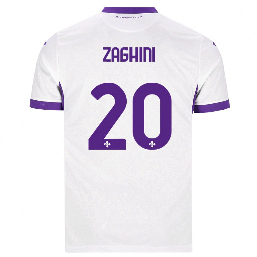 Danxen Enfant Maillot Alice Zaghini #20 Blanc Violet Tenues Extérieur 2026/27 T-Shirt
