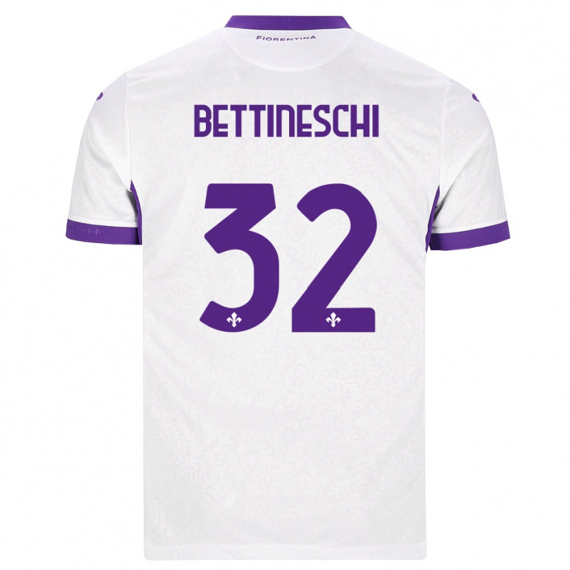 Danxen Enfant Maillot Giorgia Bettineschi #32 Blanc Violet Tenues Extérieur 2026/27 T-Shirt