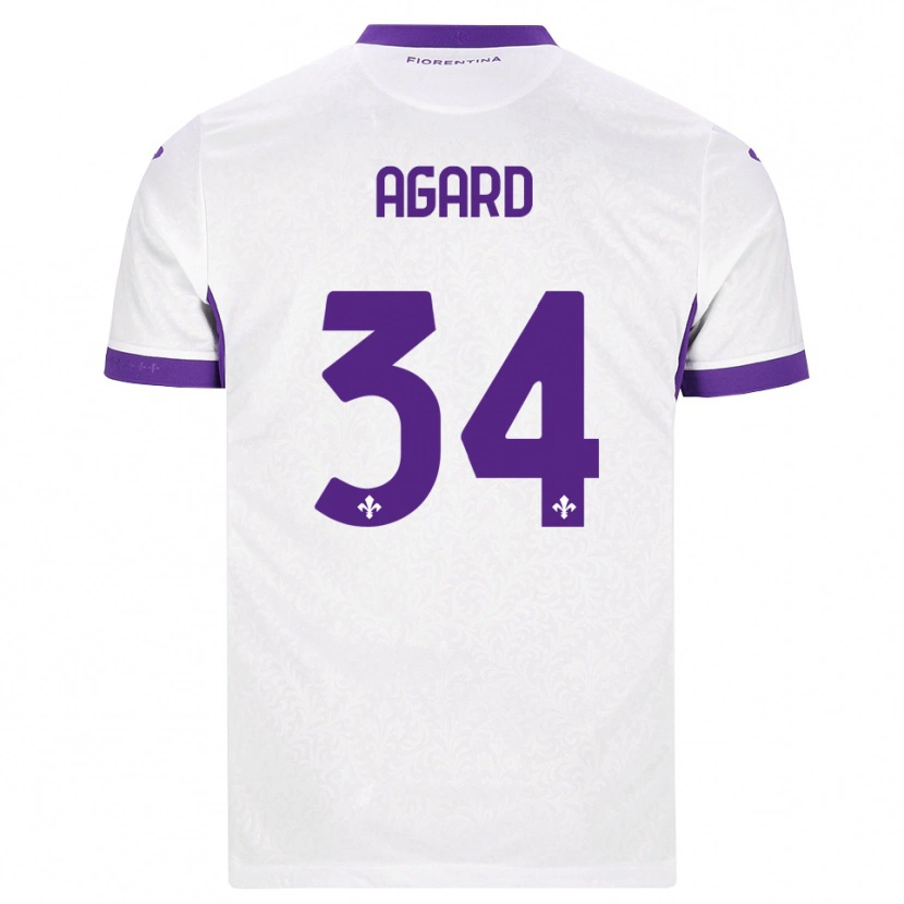 Danxen Enfant Maillot Laura Agard #34 Blanc Violet Tenues Extérieur 2026/27 T-Shirt