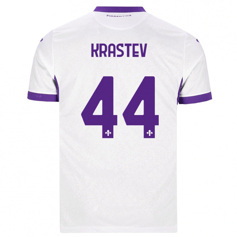 Danxen Enfant Maillot Dimo Krastev #44 Blanc Violet Tenues Extérieur 2026/27 T-Shirt