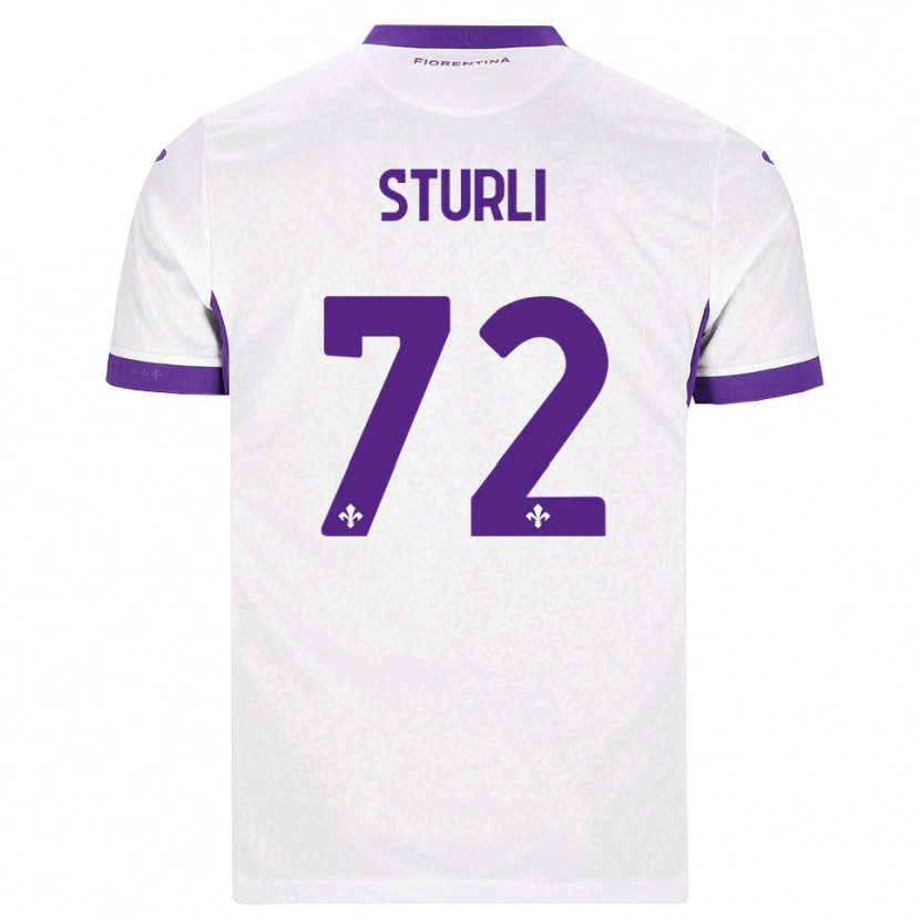 Danxen Enfant Maillot Edoardo Sturli #72 Blanc Violet Tenues Extérieur 2026/27 T-Shirt