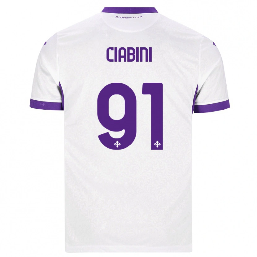 Danxen Enfant Maillot Giulia Ciabini #91 Blanc Violet Tenues Extérieur 2026/27 T-Shirt