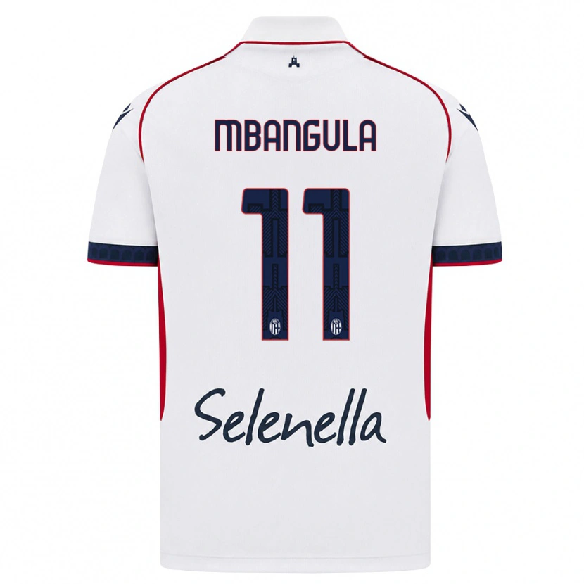 Danxen Enfant Maillot Samuel Mbangula #11 Blanc Rouge Bleu Roi Tenues Extérieur 2026/27 T-Shirt
