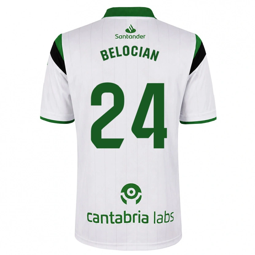 Danxen Enfant Maillot Jeanuël Belocian #24 Blanc Vert Noir Tenues Domicile 2026/27 T-Shirt