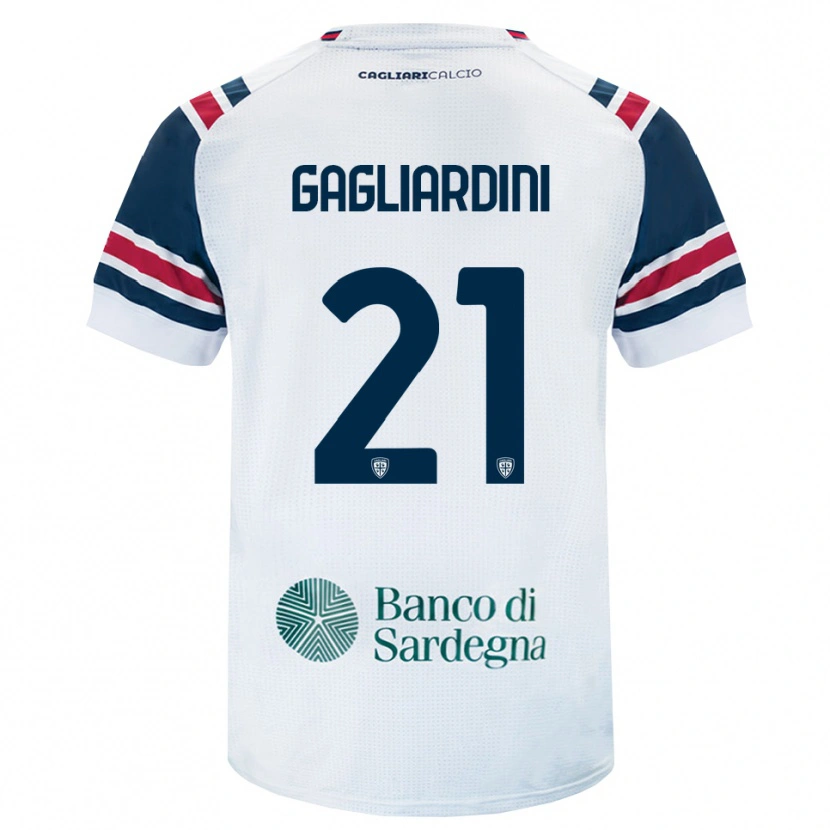 Danxen Enfant Maillot Roberto Gagliardini #21 Blanc Rouge Vert Tenues Extérieur 2026/27 T-Shirt
