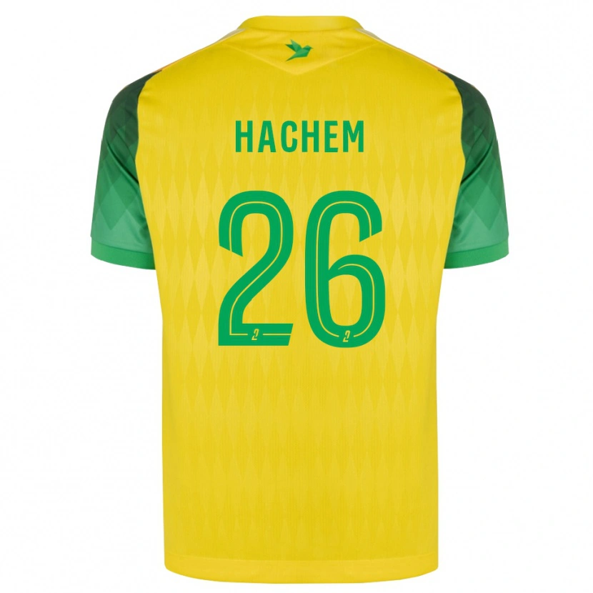 Danxen Enfant Maillot Ryad Hachem #26 Jaune Vert Rouge Tenues Domicile 2026/27 T-Shirt