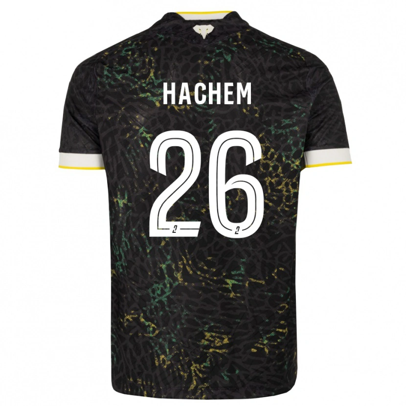 Danxen Enfant Maillot Ryad Hachem #26 Noir Blanc Jaune Tenues Extérieur 2026/27 T-Shirt