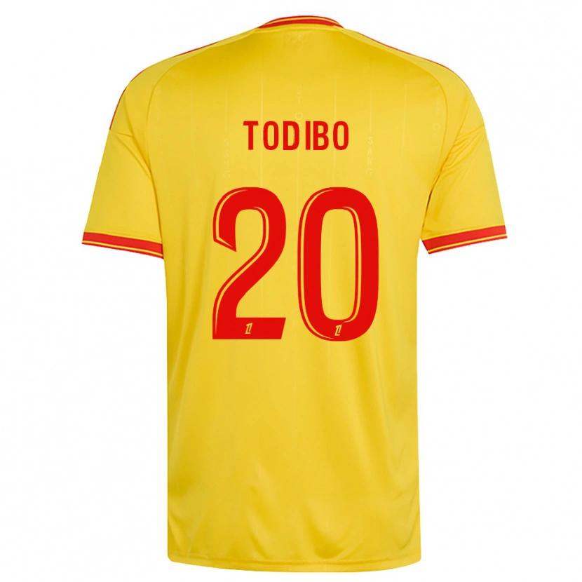 Danxen Homme Maillot Jean-Clair Todibo #20 Or Orange Rouge Tenues Domicile 2026/27 T-Shirt