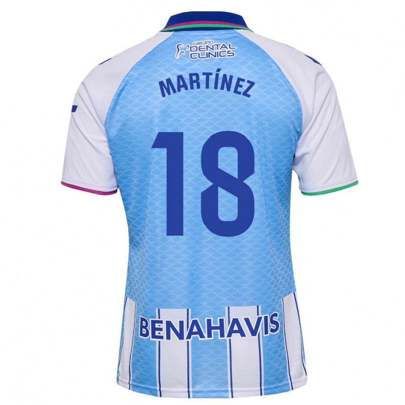 Danxen Homme Maillot Pablo Martínez #18 Bleu Ciel Profond Blanc Tenues Domicile 2026/27 T-Shirt