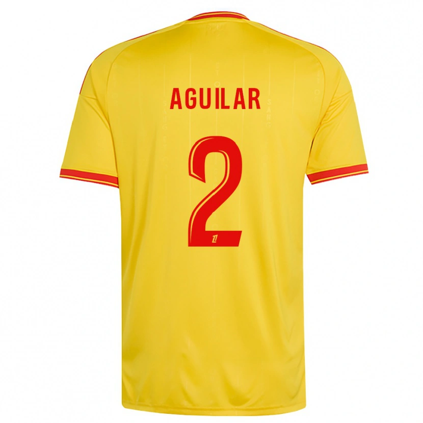 Danxen Homme Maillot Ruben Aguilar #2 Or Orange Rouge Tenues Domicile 2026/27 T-Shirt