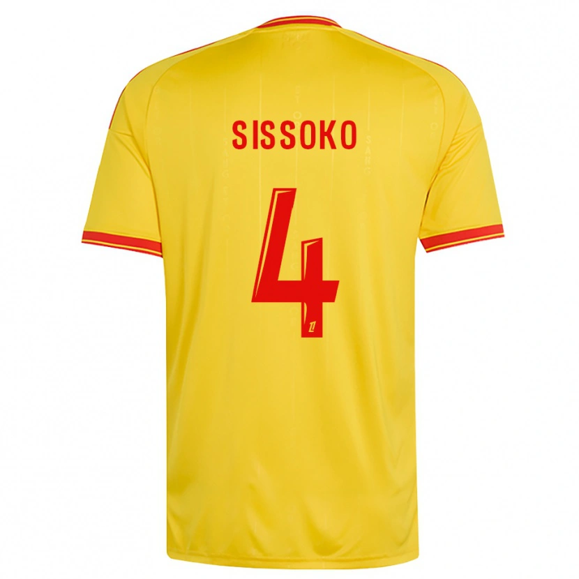 Danxen Homme Maillot Tidjane Sissoko #4 Or Orange Rouge Tenues Domicile 2026/27 T-Shirt