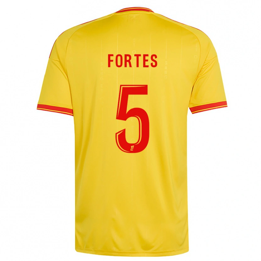 Danxen Homme Maillot Steven Fortes #5 Or Orange Rouge Tenues Domicile 2026/27 T-Shirt