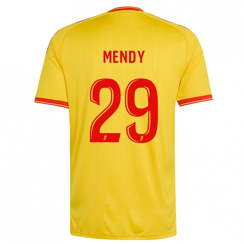 Danxen Homme Maillot Noëlie Mendy #29 Or Orange Rouge Tenues Domicile 2026/27 T-Shirt