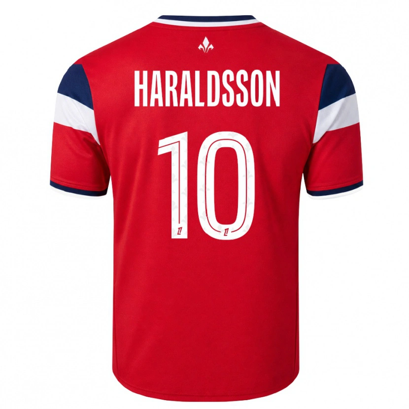 Danxen Homme Maillot Hákon Arnar Haraldsson #10 Rouge Blanc Bleu Royal Tenues Domicile 2026/27 T-Shirt
