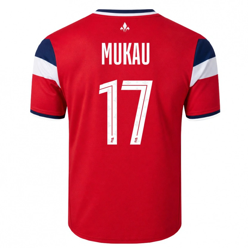 Danxen Homme Maillot Ngal'ayel Mukau #17 Rouge Blanc Bleu Royal Tenues Domicile 2026/27 T-Shirt