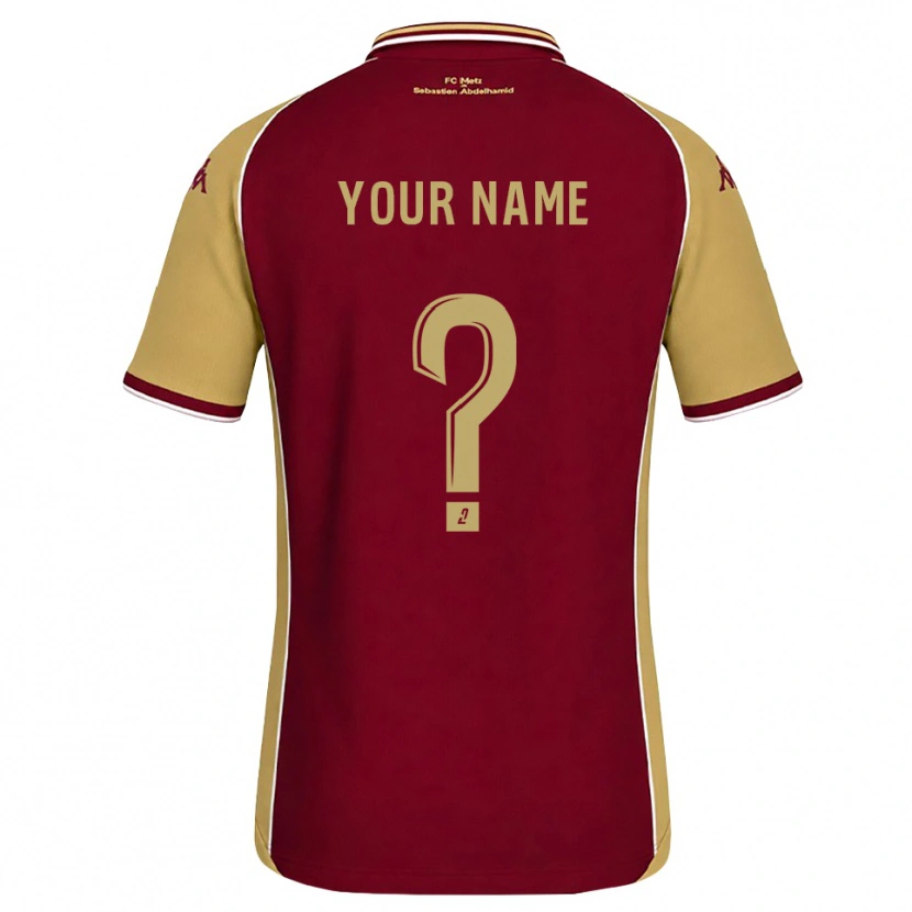 Danxen Homme Maillot Votre Nom #0 Goldenrod Rouge Foncé Tenues Domicile 2026/27 T-Shirt