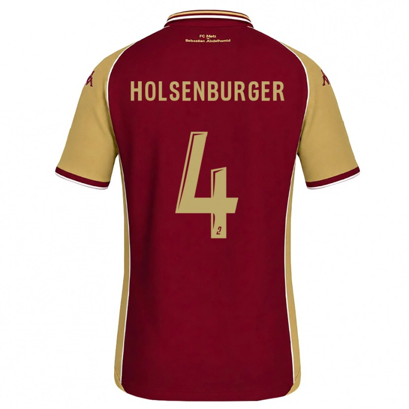 Danxen Homme Maillot Ruben Holsenburger #4 Goldenrod Rouge Foncé Tenues Domicile 2026/27 T-Shirt