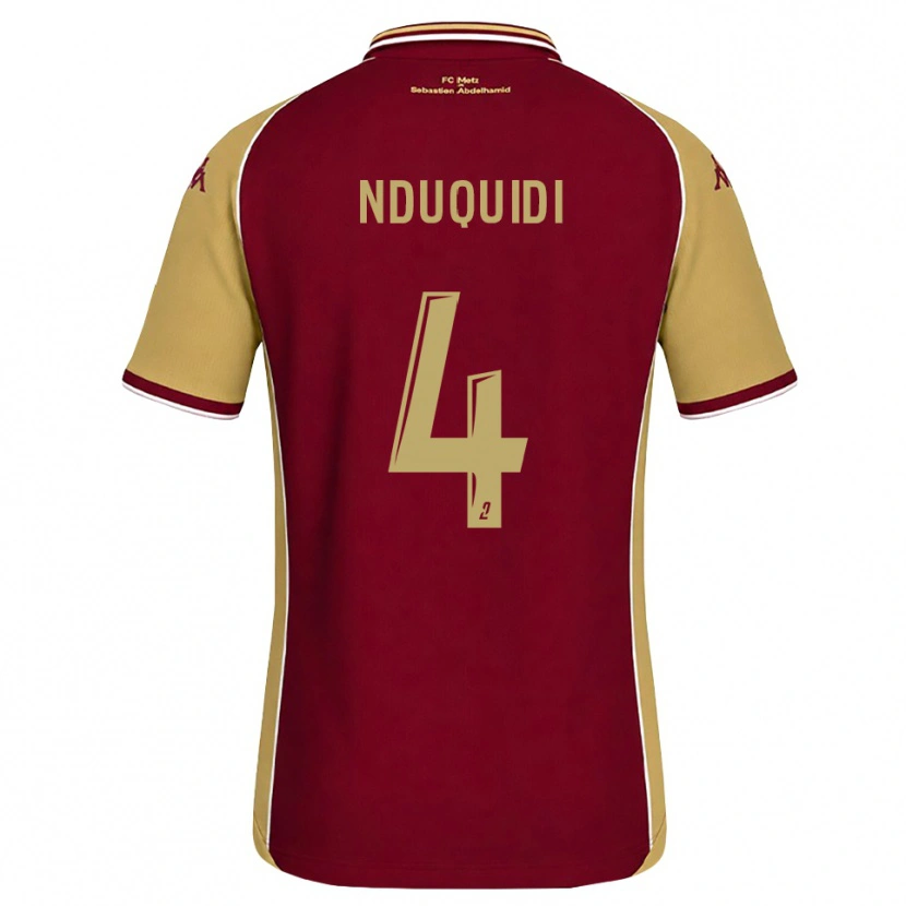 Danxen Homme Maillot Benjamin Nduquidi #4 Goldenrod Rouge Foncé Tenues Domicile 2026/27 T-Shirt